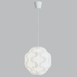 Brightstar PEN807 White Plastic/PP Pendant Light with 11W ES Bulb Slot