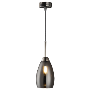 Brightstar PEN813/1 Gun Metal Glass Pendant with Smoke Colour Shade