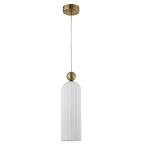 Brightstar PEN854 White Fluted Glass Metal Pendant