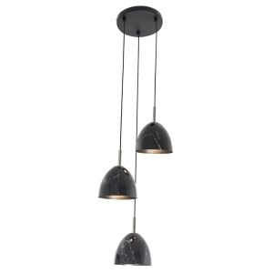 Brightstar PEN857/3 Marble Finish and Polished Chrome 3-Light Pendant