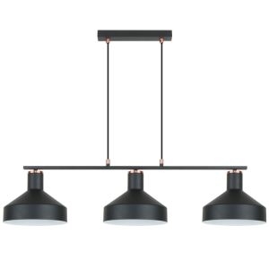 Brightstar PEN968 Black and Copper Metal Pendant Light with White Inner