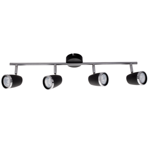 Brightstar S064/4 Black and Polished Chrome 4-Light Spotlight