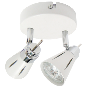 Brightstar S066/2 White and Polished Chrome Double Spotlight