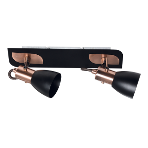 Brightstar S156/2 Black Copper Two-Light Spotlight with GU10 Compatibility