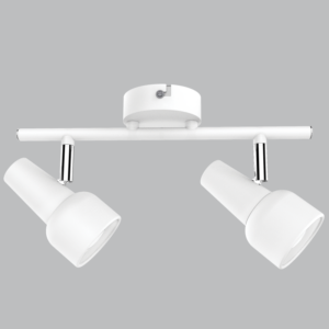 Brightstar S166/2 Matt White and Polished Chrome 2-Light Spotlight