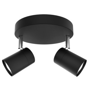 Brightstar S167/2 Matt Black and Polished Chrome 2-Light Spotlight