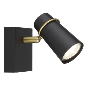 Brightstar S411/1 Black Spotlight with Antique Trim and Tapered Head