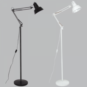 Brightstar SL086 Metal Floor Lamp with Movable Arms - Black or White