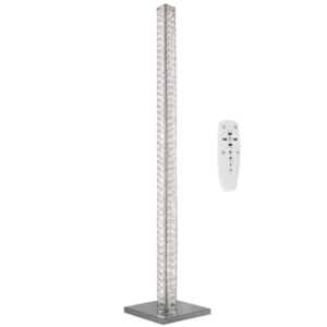 Brightstar SL095 Crystal Standing Lamp with Polished Chrome and Remote Control