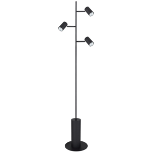 Brightstar SL400 Black Metal Floor Lamp with Foot Switch, 3 x GU10, 1550mm Height