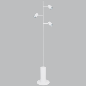 Brightstar SL406 White Metal Floor Lamp with On/Off Foot Switch, 3 x GU10