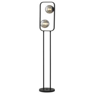 Brightstar SL417 Black Standing Lamp with Smoke Glass and Foot Switch
