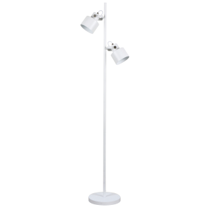 Brightstar SL437 White Standing Lamp with Satin Chrome Accents and Foot Switch