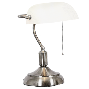 Brightstar TL021 White Bankers Lamp with Pull Switch, 350mm Height
