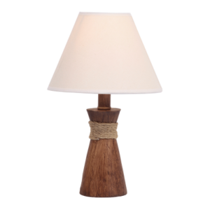 Brightstar TL084 WOOD Resin Table Lamp with Hessian Shade - 365mm Height