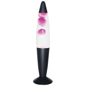 Brightstar TL111 Pink/Clear Lava Lamp with Matt Black Base, 355mm Height