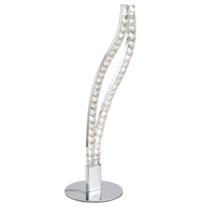 Brightstar TL200 Chrome LED Table Lamp with Stainless Steel and Crystal Accents