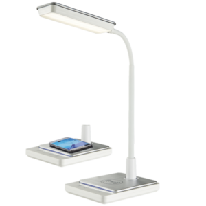Brightstar TL627 White LED Desk Lamp with QI Wireless Charger, Touch Control, and Adjustable Color Temperature
