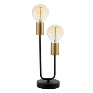 Brightstar TL653 Black Brass Metal Table Lamp - 2 x 40W ES