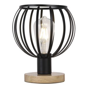 Brightstar TL675 Wood Table Lamp - Metal with Light Wood Base (1 x 40W ES)