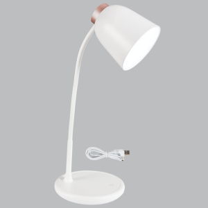 Brightstar TL689 WHITE Rechargeable LED Table Lamp with Flexi Arm, Touch Control, and CCT Dimming