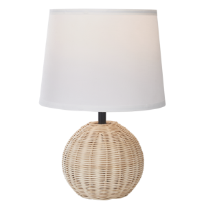 Brightstar TL696 Rattan Base with White Fabric Shade Table Lamp