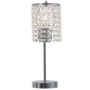 Brightstar TL812 Polished Chrome Table Lamp with Clear Acrylic Crystals