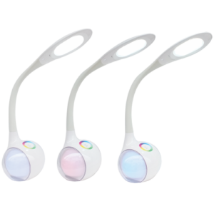 Brightstar TL821 WHITE LED Desk Lamp with 3 Level Touch Dimmer and RGB Colour Changing Base
