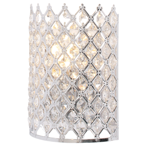 Brightstar WB045/1 Polished Chrome Wall Bracket with Clear Acrylic Beads