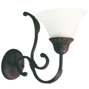 Brightstar WB067/1 RUST Elegant Metal Wall Bracket with Alabaster Glass