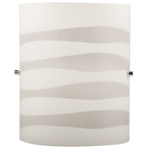 Brightstar WB079/1 White Wall Bracket with Patterned Glass and Polished Chrome Clips