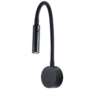 Brightstar WB217 Black Metal LED Wall Light with Flexible Rubberized Arm and Switch