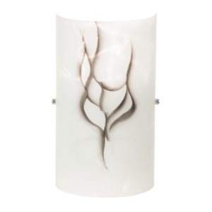 Brightstar WB270 Marble Metal and Patterned Glass Wall Bracket with Polished Chrome Clips