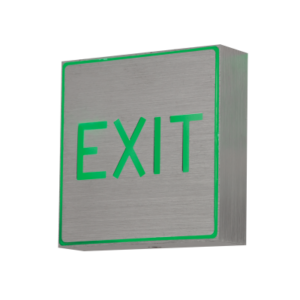 Brightstar WB310 Green LED Wall Bracket Exit Sign (1W LED, 110mm x 110mm)