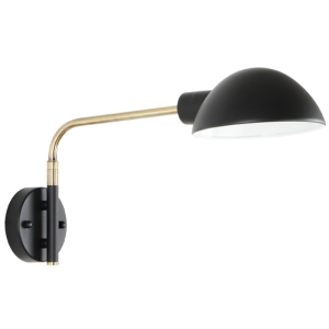 Brightstar WB385 Sand Black and Antique Brass Metal Wall Bracket with White Inner