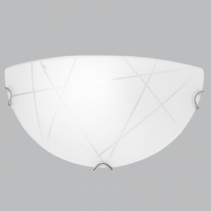 Brightstar WB513 Chrome Wall Bracket with Frosted Patterned Glass and Polished Clips