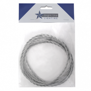 Brightstar Grey 2 Core Twisted Cord Wire - 3M & 5M Pre-Pack