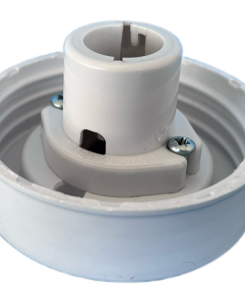 6" White Fibre Glass Gallery with Porcelain Lampholder